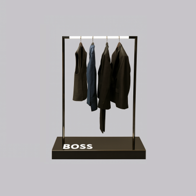استاند عرض ملابس فاخر لتجهيز المحلات التجارية – تصميم هندسي يعكس الأناقة والاحترافية