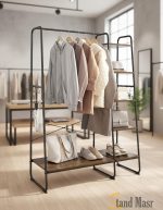 حامل ملابس معدني مودرن متعدد الأرفف – تصميم عملي وأنيق من Stand Masr