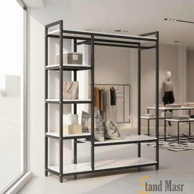 حامل ملابس معدني مودرن متعدد الاستخدامات – تصميم فاخر من Stand Masr